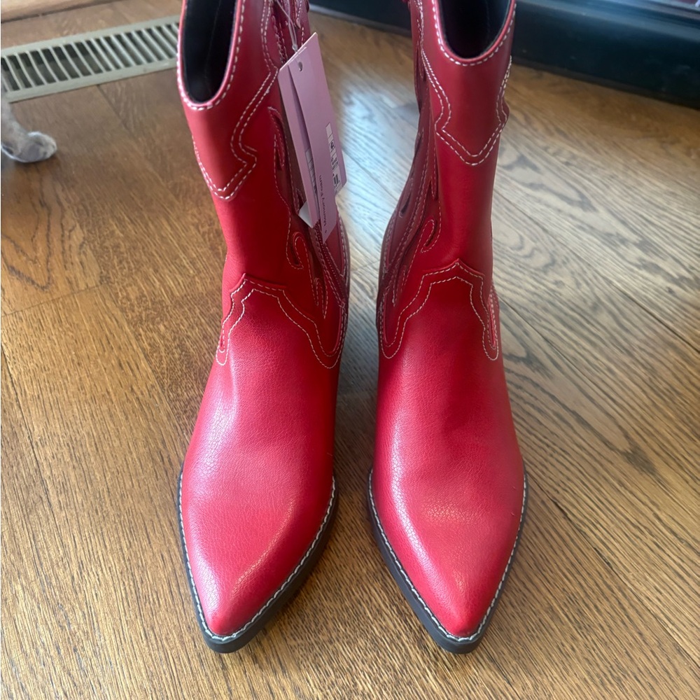 Red Western Ankle Boots